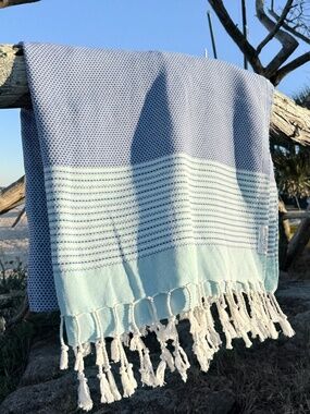 Blue Salt Rag™ "The Angler Rag" Sand-Resistant Turkish Beach Towel